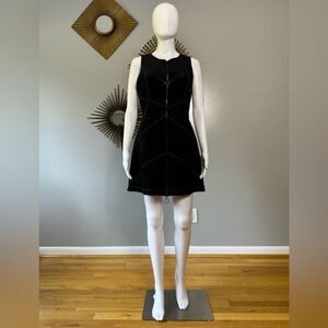 BCBGMaxAzria Black Alania Faux Suede Mini Dress